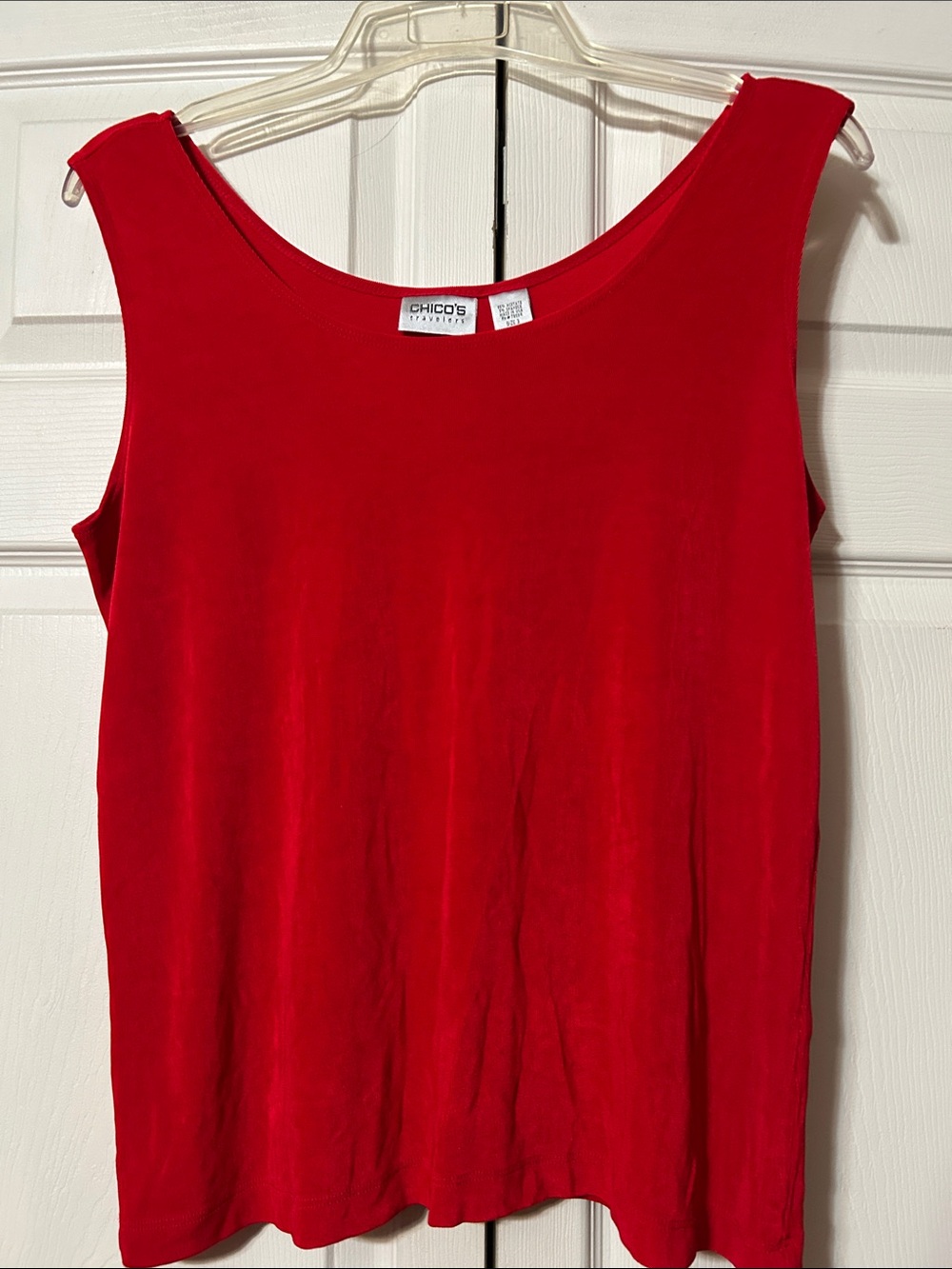 Chico's Travelers- sz 3 (US 16) Bright Red Scoop Neck Tank